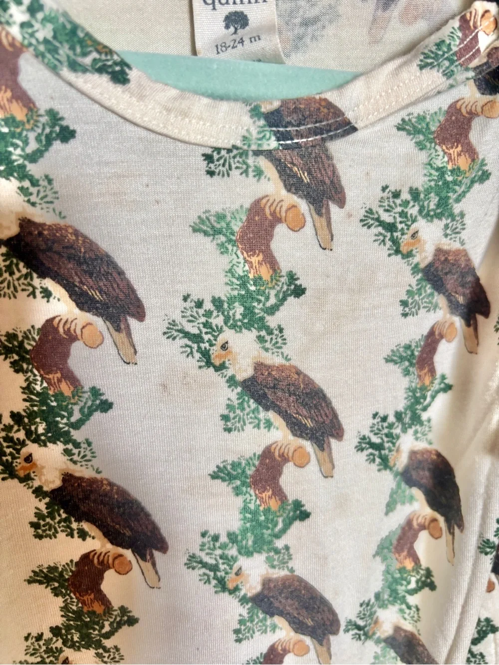 kate quinn 18-24m bald eagle bodysuit + ruffle bloomer set patriotic naturecore